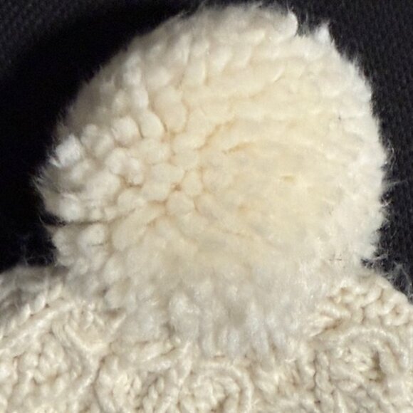 Ivory Columbia Beanie with Pom - Picture 3 of 6